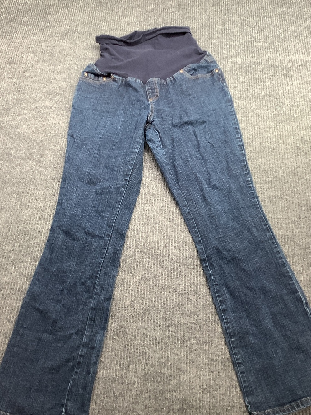 duo Maternity Navy Panel Flare Maternity Jeans